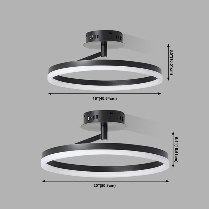 1-Lichtkreis Semi Flush Mount Acryl Modern Style Semi-bündig montiert Deckenled Lichter