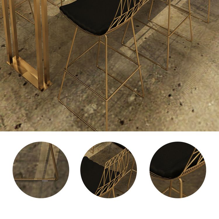 Glam Black Bar Table Set 1/2/7 Pieces Solid Wood Counter Table Set for Indoor