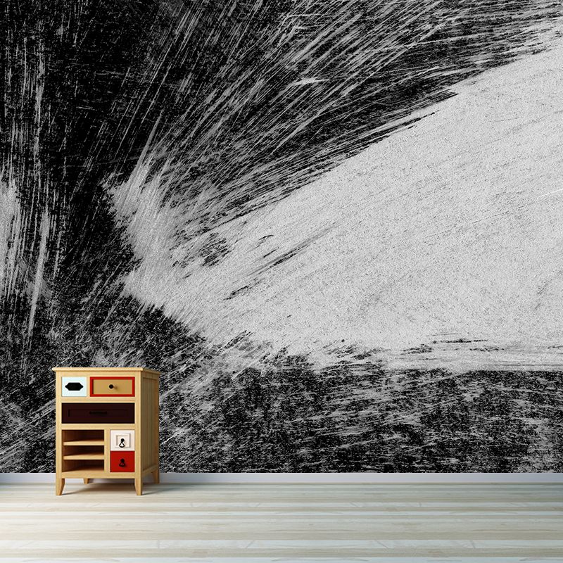 Black Brush Stroke Pattern Mural Decal for Decoration Modern Living Room Wall Art