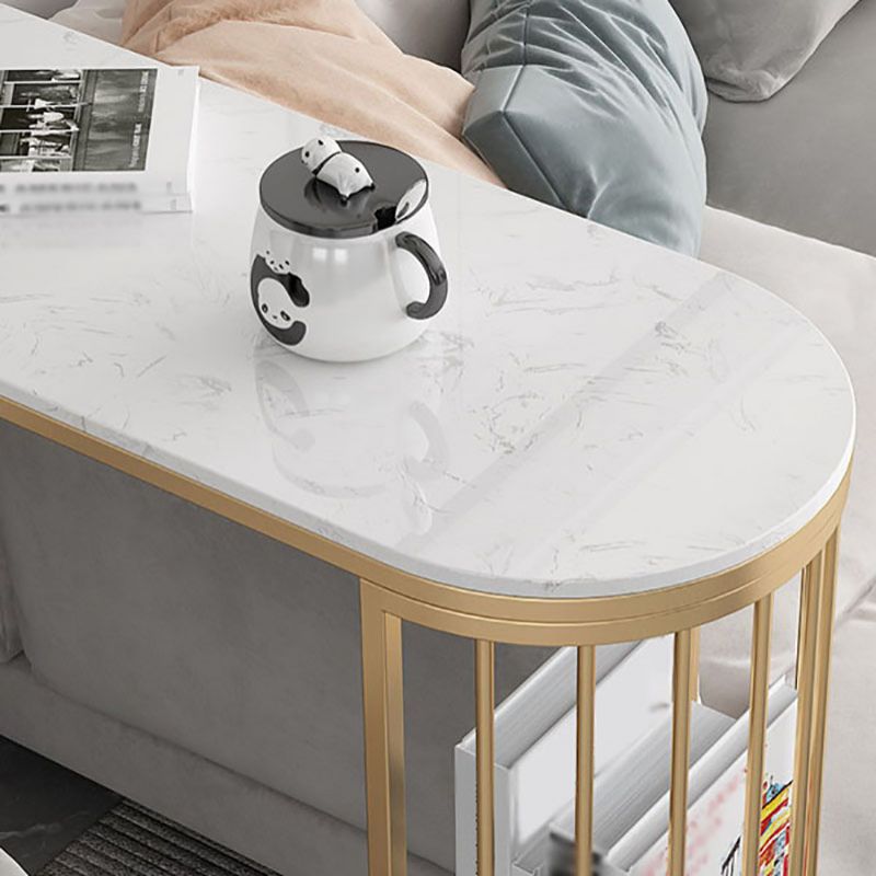 Glam Style Bar Table Marble Pub Table with Wine Cabinet for Dining Room