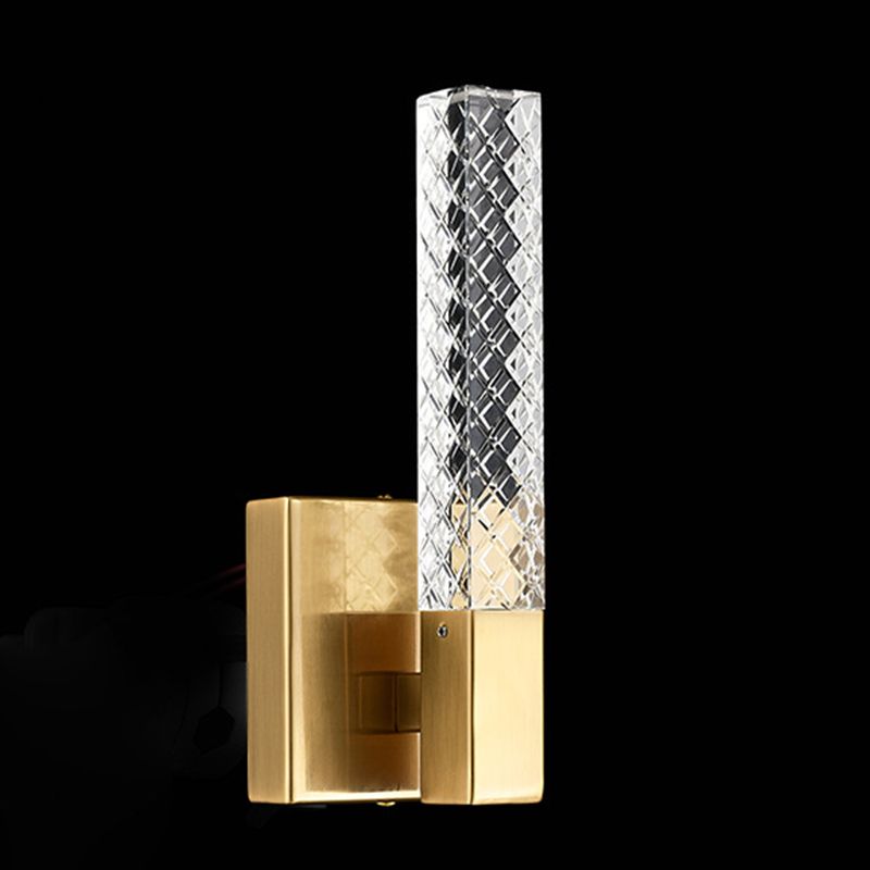 Linearer Schatten mehrlächer Wandleuchten Moderner Kristallwandmontageleuchte in Gold