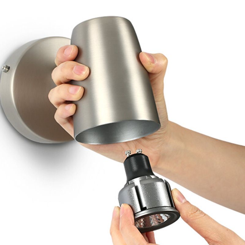 Cylindre de lumière murale en métal moderne à 1 lumière