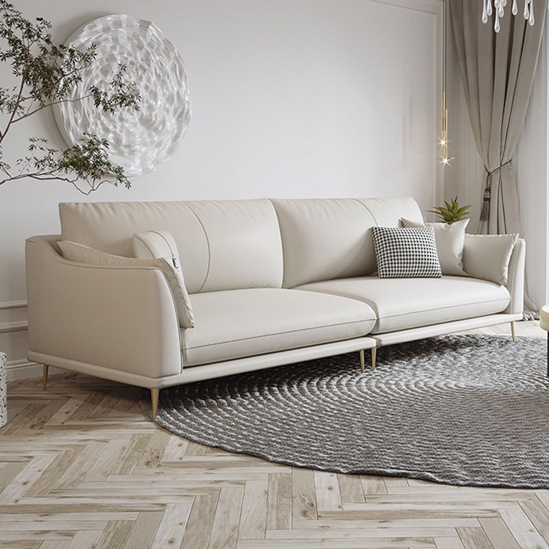 Faux Leather Sofa 36.22" D x 35.43" H Flared Arm Sofa for Living Room