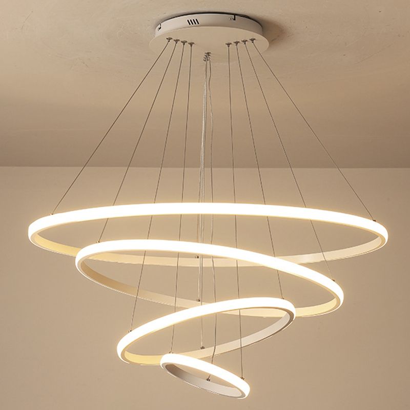 Luce il lampadario del soggiorno acrilico minimalista a ciondolo a led multi-anello Lumo lampadario