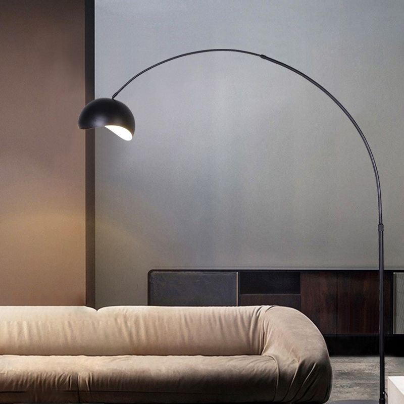 Angelrute stehend Bodenlicht moderne Metall 1 Glühbirne Schwarz/Gelbe Stehlampe mit Kuppelschatten