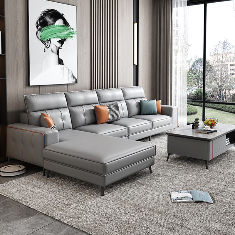 4-Cushion Sectionals,135.8' L x 68.90" W,Faux Leather Sectional Sofa