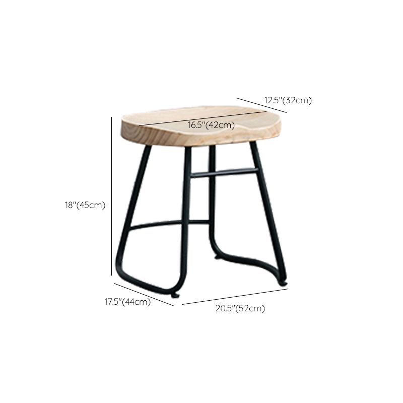 Modern Armless Backless Counter Stool Iron Bar Stool with Pedal