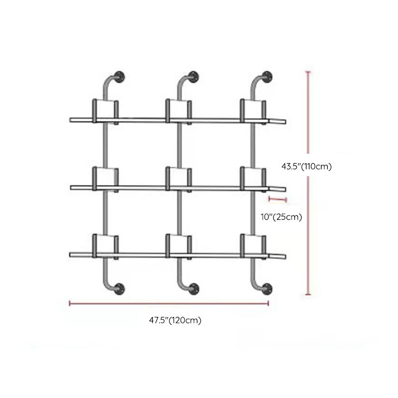 Metal and Wooden Shelf Bookcase Open Wall Mounted Gold Bookshelf for Home
