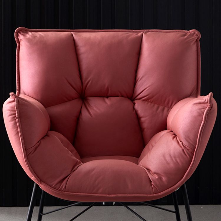 Chaise d'intérieur et d'extérieur moderne en métal, chaise d'appoint à dossier capitonné Parsons avec accoudoirs