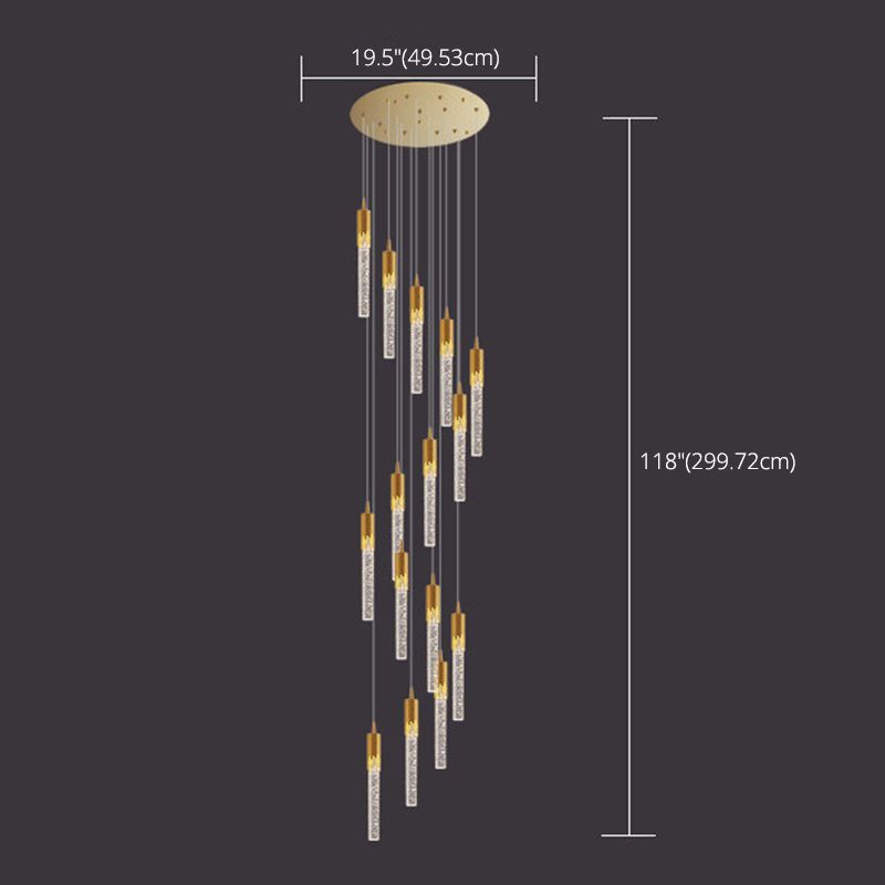 Column Hanging Light Fixtures Post-Modern Aluminum Ceiling Pendant for Living Room