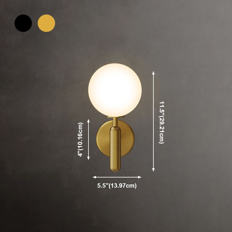Modern Style Global Wall Sconce Lights Glass 1 Light Wall Mount Lighting for Bedroom