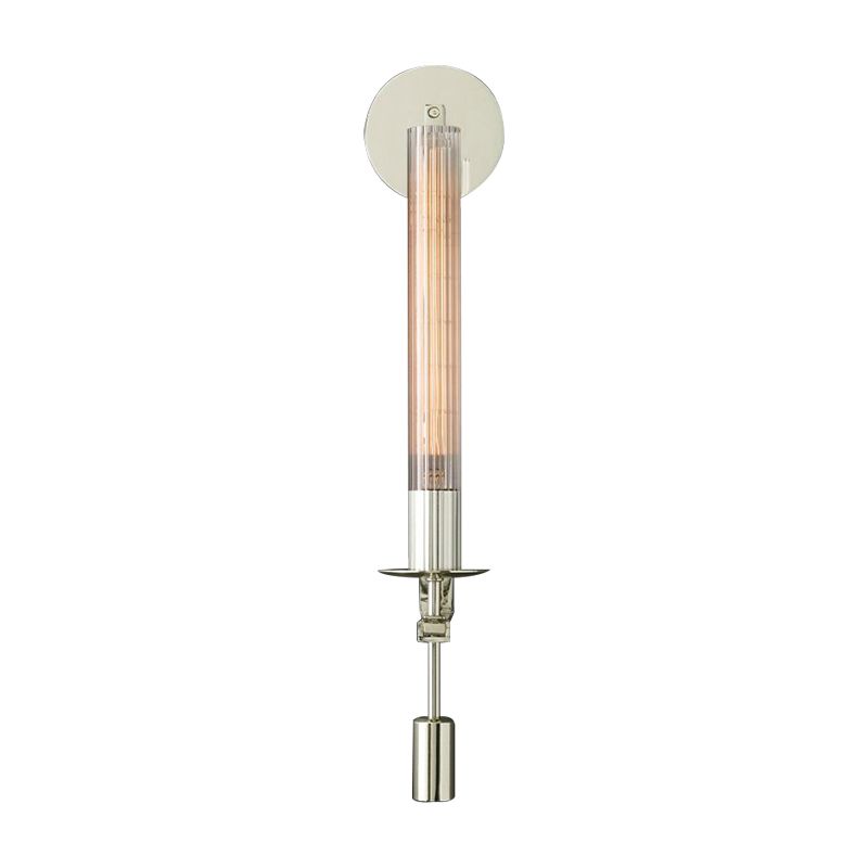 Tube Bathroom Wall Mount Light Minimalist Metal 1/2-Head Brass/Black/Chrome Sconce Lighting Fixture