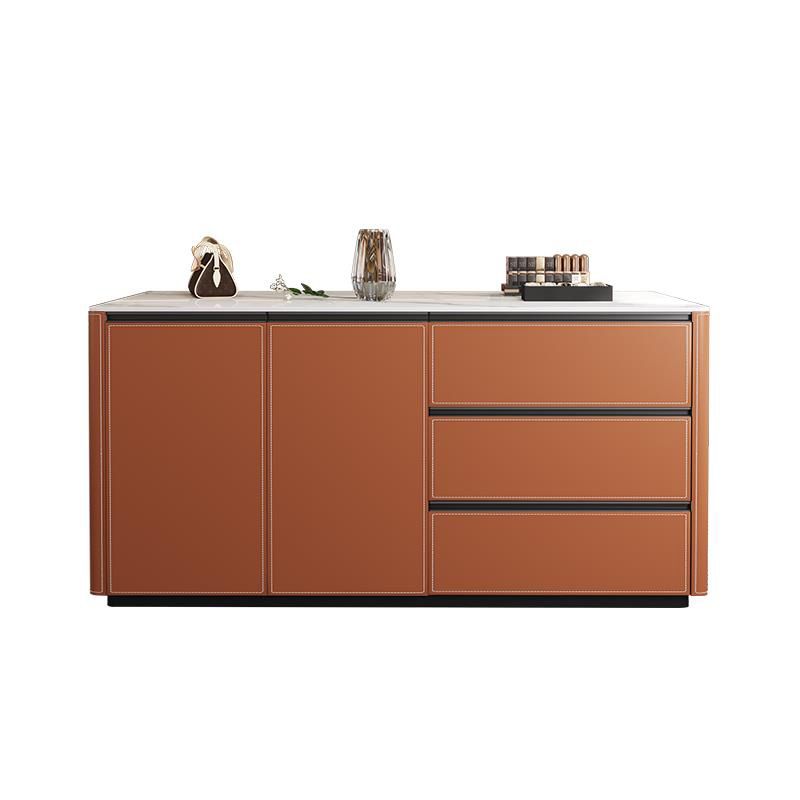 Dining Room Kitchen Island Table Modern Metal Prep Table with Drawer