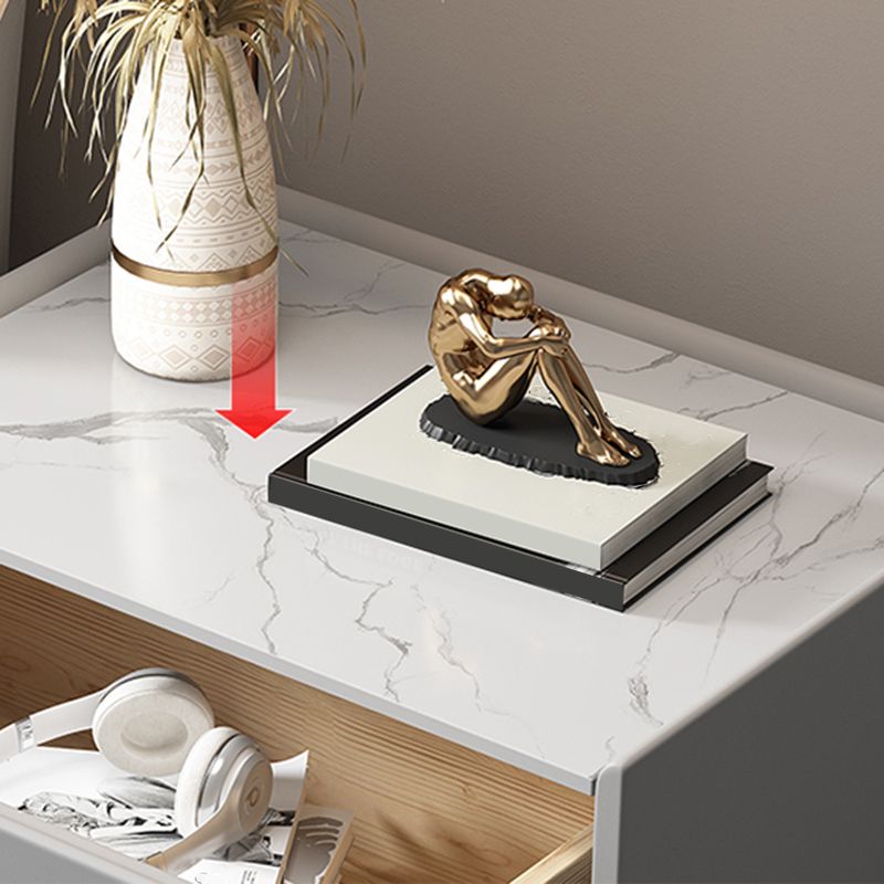 20" Tall Solid Wood Nightstand Accent Table Nightstand with Drawer