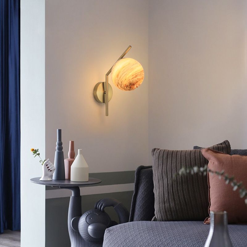 Modernist Wall Sconce Globe Glass Wall Light Fixture for Dining Room