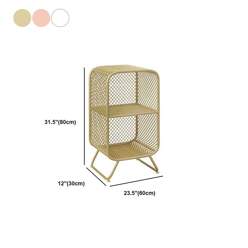 Glam Metal Bookshelf Closed Back with Shelves Bookcase Vertical