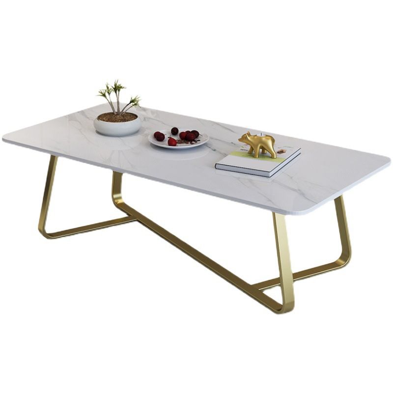 Slate Rectangle Coffee Table Abstract Base Type Single Cocktail Table