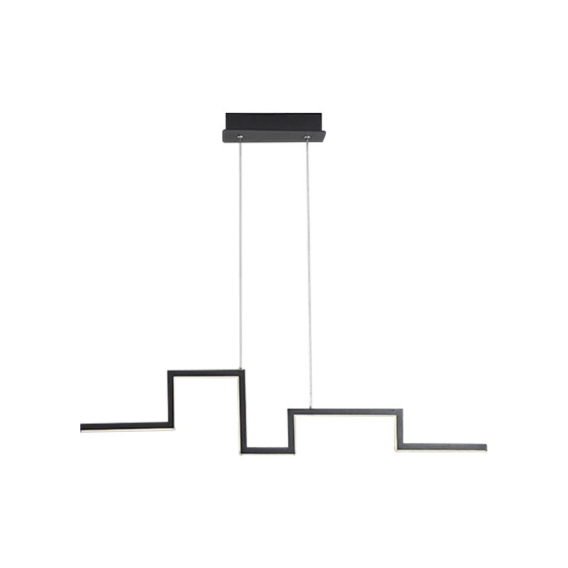 31,5 "/39" W Linear Kitchen Island Lighting Metal Minimalistic LED sospeso a LED in Black/Grey, Luce calda/Bianca
