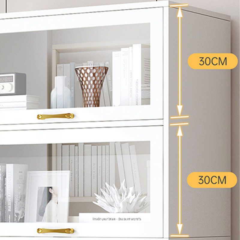 Modern Engineered Wood Shelf Bookcase Floor Closed Back Home Book Shelf with Doors