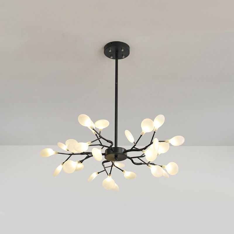 Modern Branch-Like Wireframe Chandelier Metal Living Room LED Hanging Light Fixture