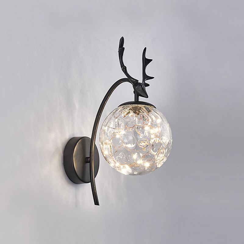 1 Light Spherical Wall Sconce Modern Style Glass Wall Lighting for Dining Room
