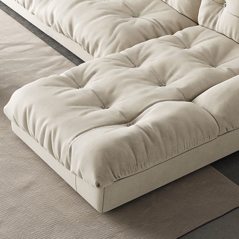 Modern Tufted Back Sofa Sectional Cream Armless Sofa and Chiase