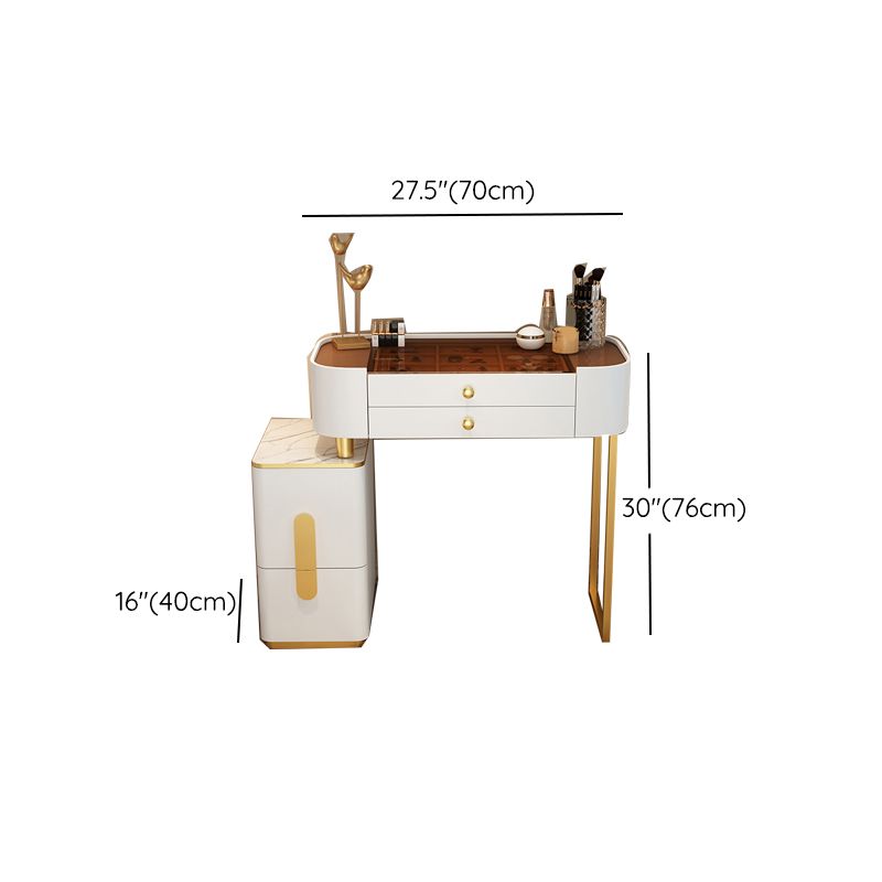 Glam Glass Makeup Counter 29.9" H Bedroom Make-up Vanity with Drawer