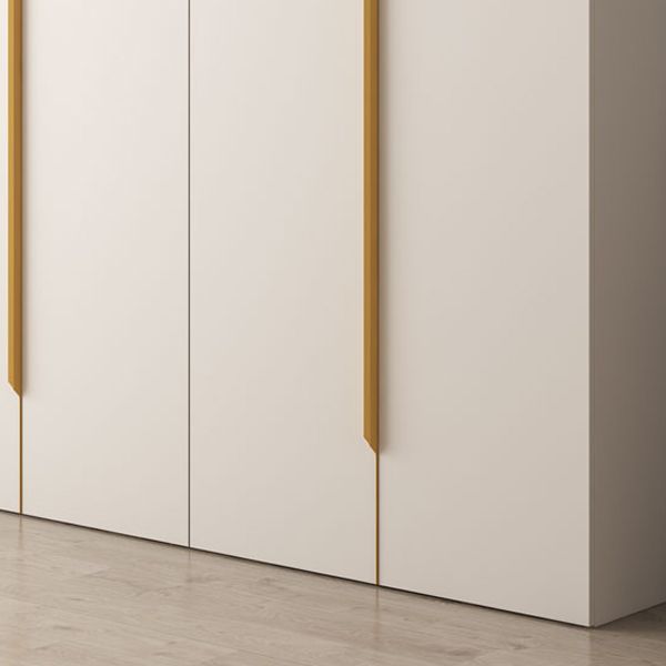 Modern Hinged Wardrobe Closet White Engineered Wood Wardrobe Armoire