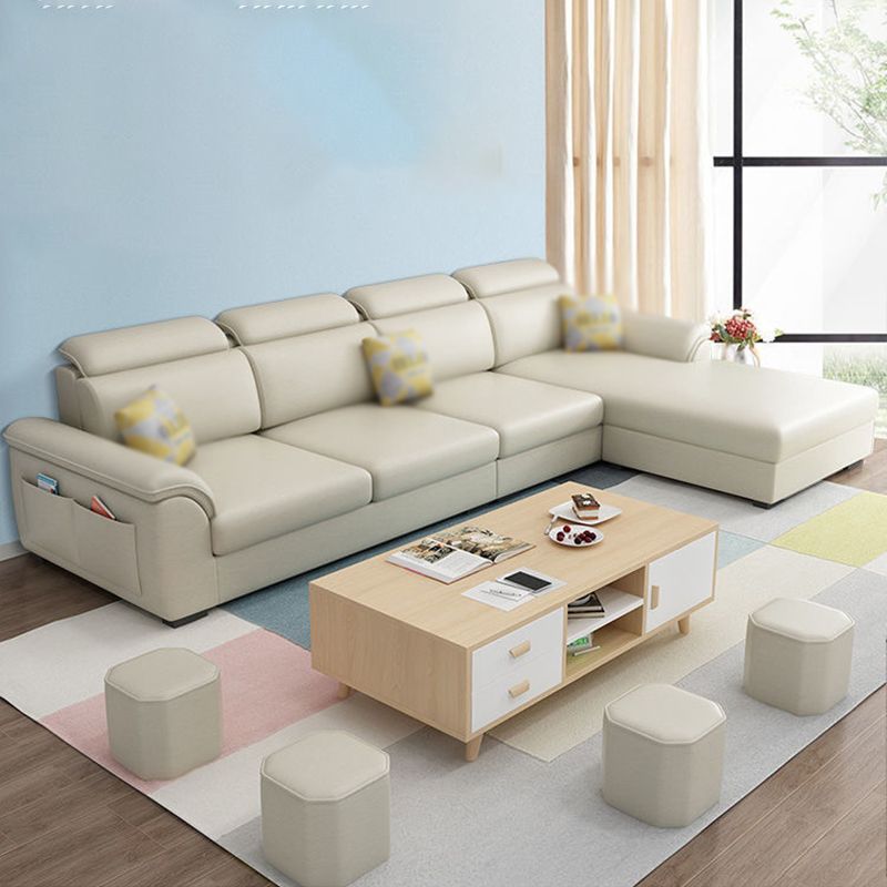 108.26" L x 62.99" W x 31.49" H Sofa Upholstered Arm Sectional with Pillowed Back Cushions