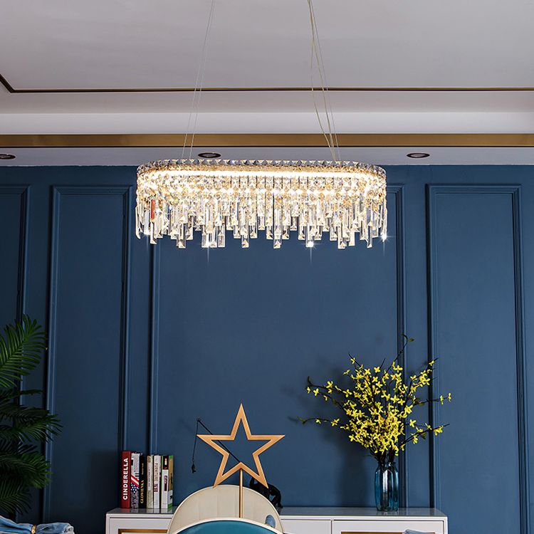 K9 Crystal Iasphicle Luz colgante Luxurious Modern Brass LED LED para sala de estar