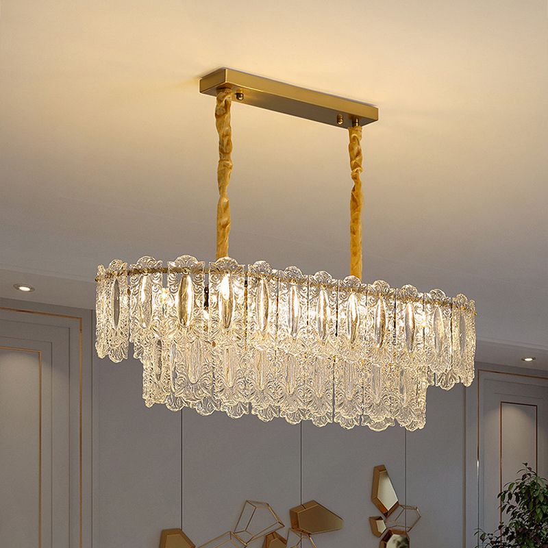 Modern Style Island Pendants Glass Pendant Lights in Gold for Living Room