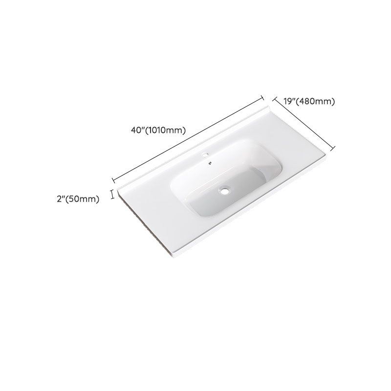 Modern Basin Sink Porcelain with Overflow Drop-in Bathroom Sink(Not Included Faucet)