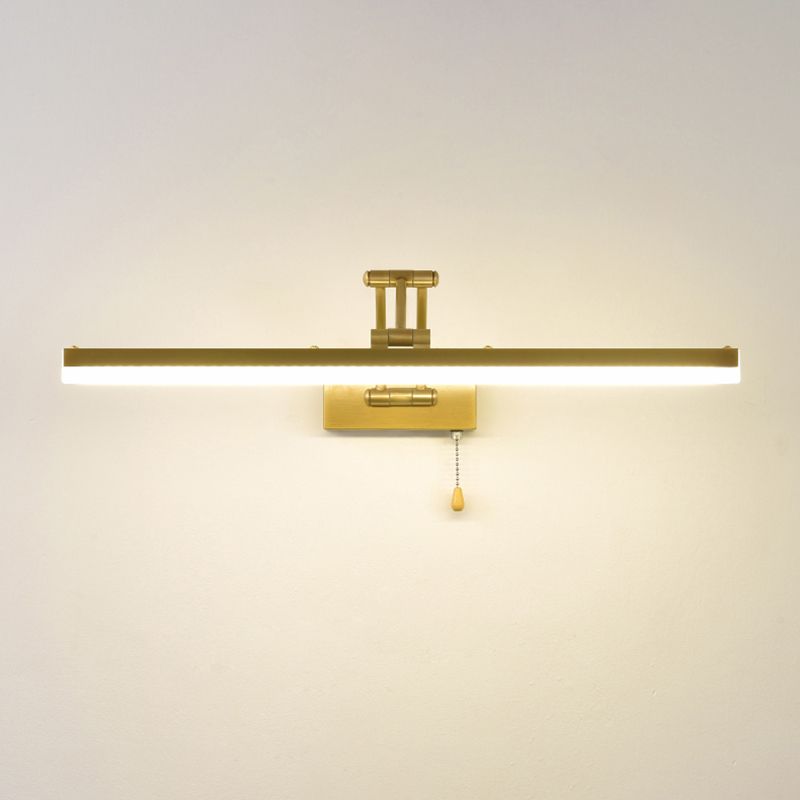 Luces de tocador montadas en la pared recta de mediados de siglo Ideas de iluminación de pared de luz para el baño