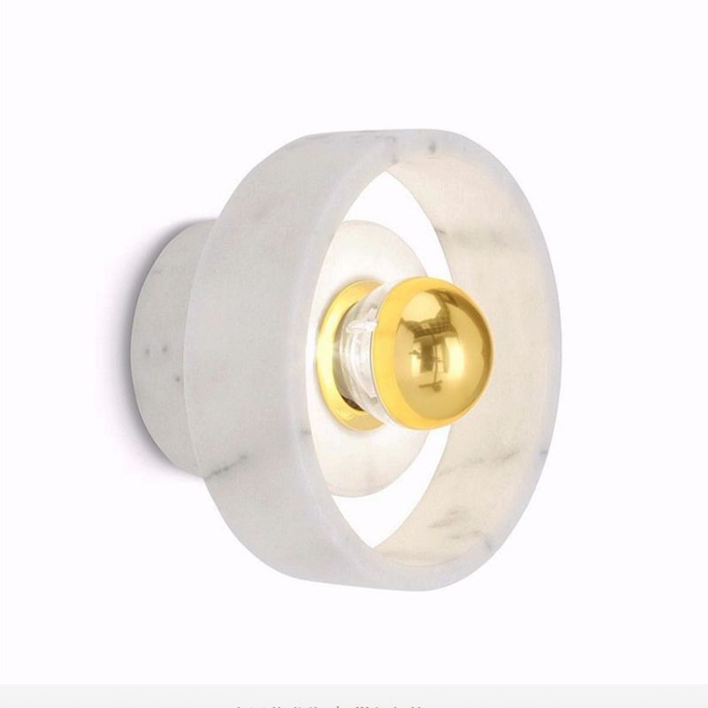 Bowl Wall Light Fixture Modern 1-Light White Wall Mounted Lamp for Restaurant