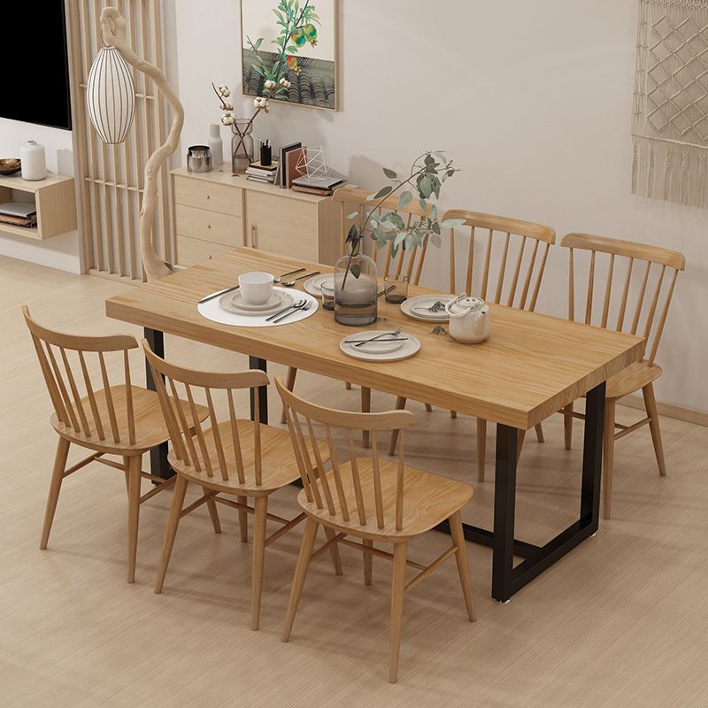 Industrial Solid Wood Dining Table Set 1/5/7 Pieces Dining Set