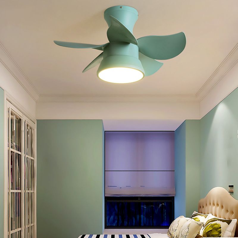 Metal Ceiling Fan Light Modern Style 1 Light Ceiling Fan Light for Children's Room
