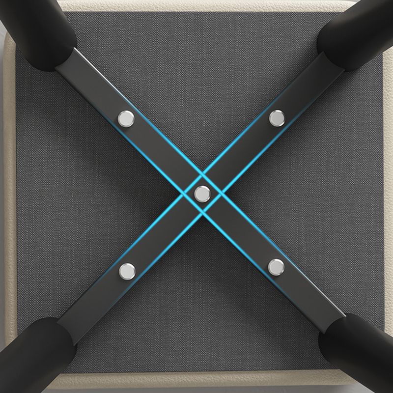 Modern PU Leather Boucle Pouf Plain Square Tufted Tear Resistant Pouf Ottoman