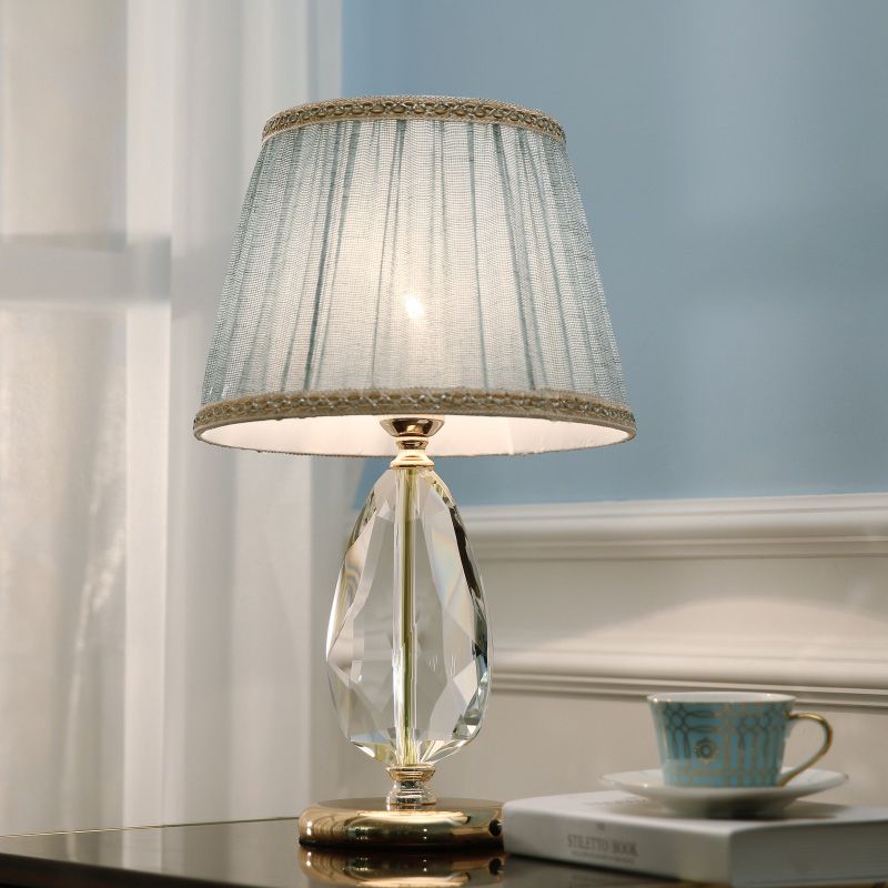 Lampada da lettura Modernismo con illuminazione a goccia di cristallo tagliata a mano 1 lampadina in azzurro
