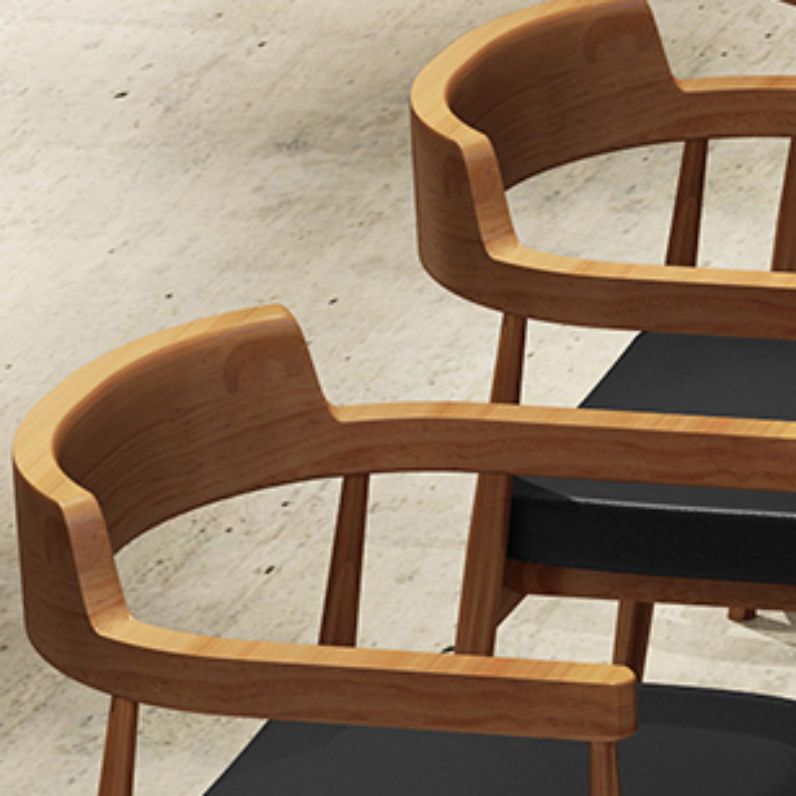 Contemporary Kitchen Dining Chairs Faux Leather Chairs with Wood Base