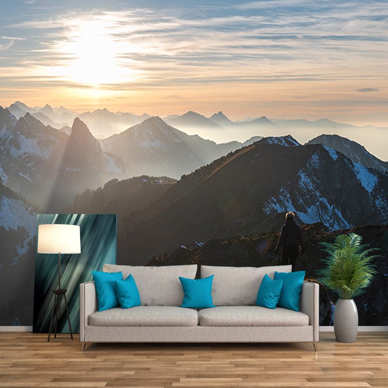 Sky Mountain Contemporary Mural Horizontal Photography Living Room Wall Mural