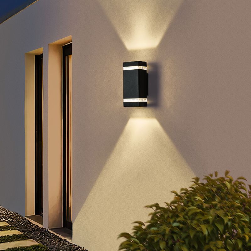 Modern Wall Sconce Geometric Shape Wall Light with Metal Shade for Courtyard