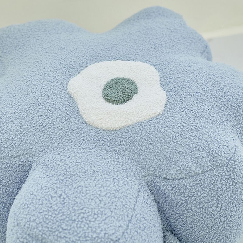 Modern Pouf Ottoman Velvet Upholstered Tear Resistant Flower Shape Ottoman