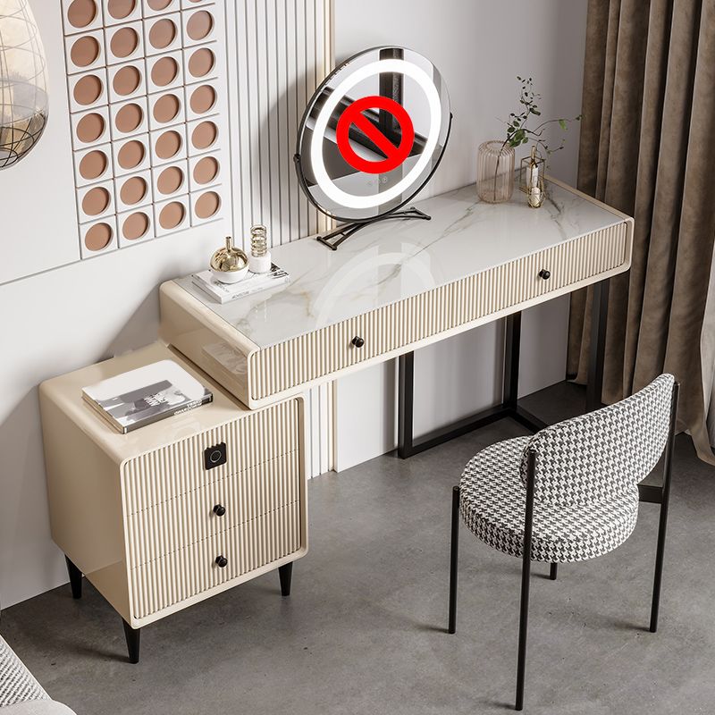5 Wood Drawers Makeup Table Desk Vanity Stone Top Vanity Table