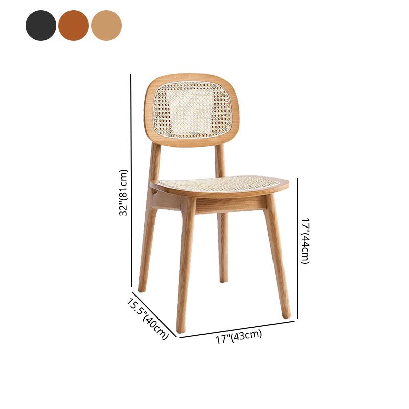Sillas sin brazos de comedor de madera maciza Silla con respaldo abierto para interiores y exteriores