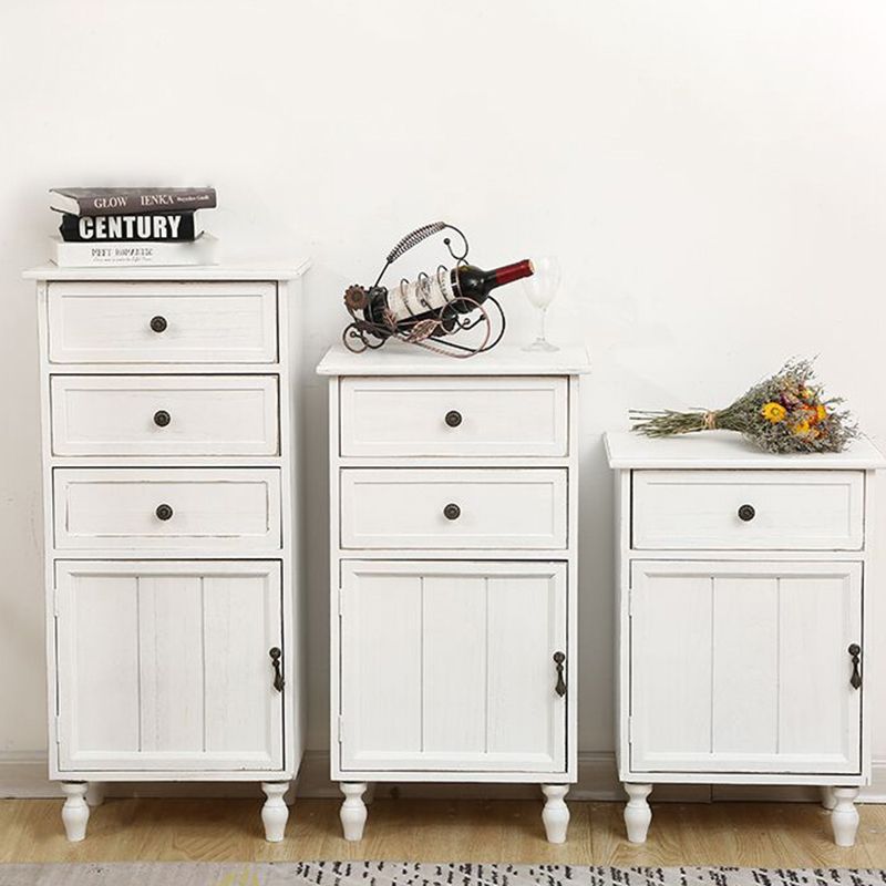 Industrial Turned Legs Accent Cabinet with Door and Drawers Storage Cabinet