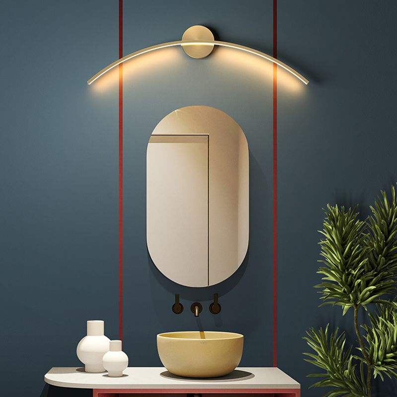 Luce da parete a specchio lineare in metallo moderno lampada a parete singola a parete in ottone