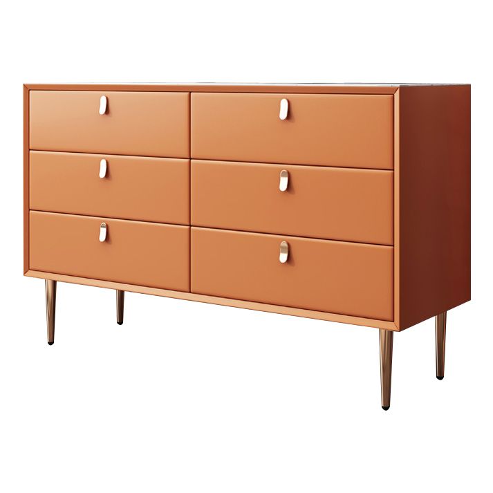 Glam Style Buffet Table White Stone Top Kitchen Table for Living Room