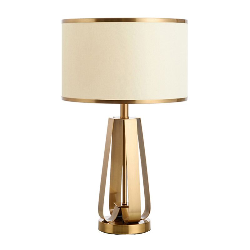 Trommelförmige Nächte und Lampenminimalist Style Metall Gold Tischlicht für Schlafzimmer