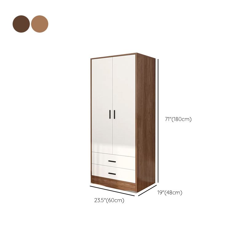 Contemporary Freestanding Home Wardrobe Closet Engineered Wood Wardrobe Armoire