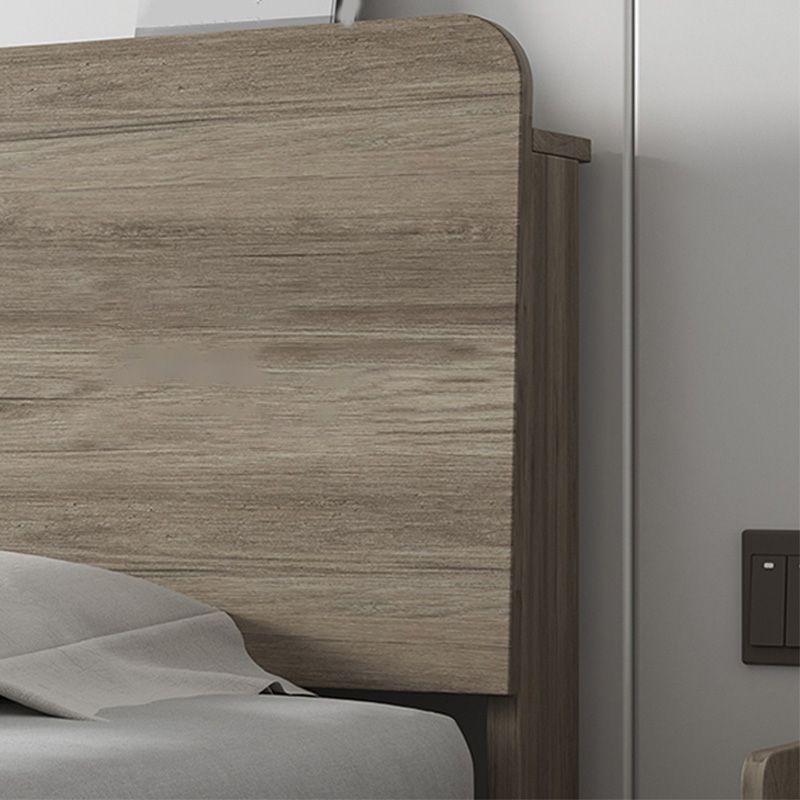 Modern Solid Wood Headboard Standard Bed Mattress Included Bed Frame with Custom Legs